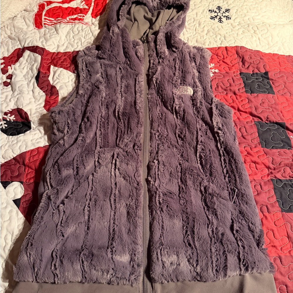 North Face furlander faux fur hooded vest